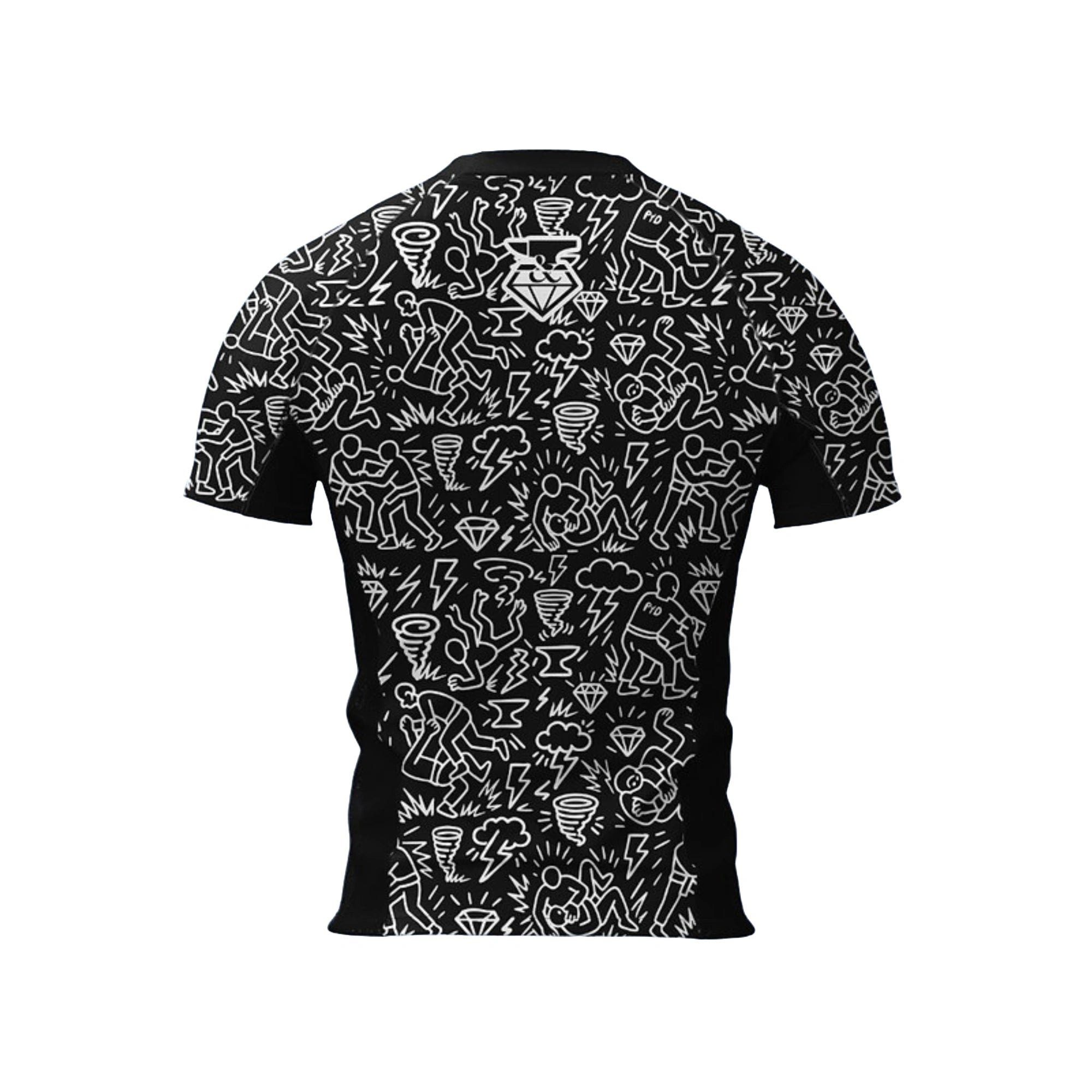 Rash Guard de Jiu-Jitsu Presión y Diamantes Manga Corta
